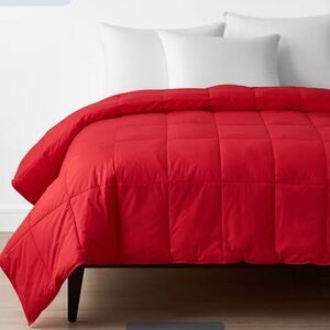 The Company Store Cotton Down Alternative Comforter, Full Size in Apple Red. New